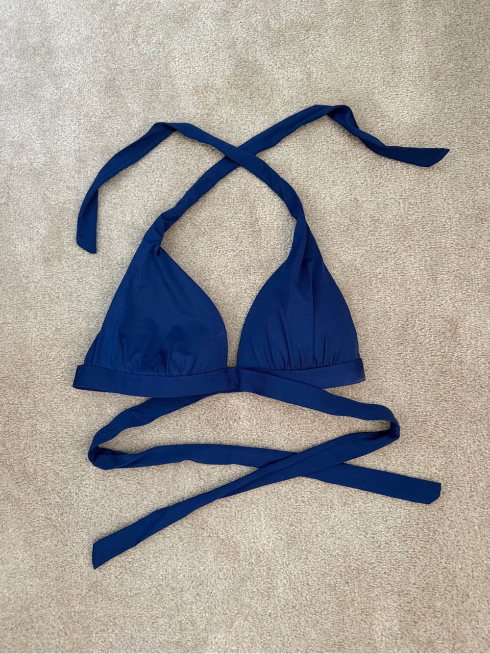 Navy Triangle Wrap Bikini Top